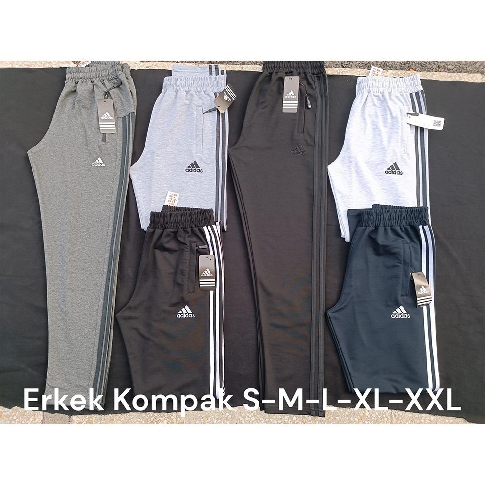 Baran Erkek 1250 Kompak Adidas Nakışlı Düz Paça Şeritli Eşofman Alt S-2XL