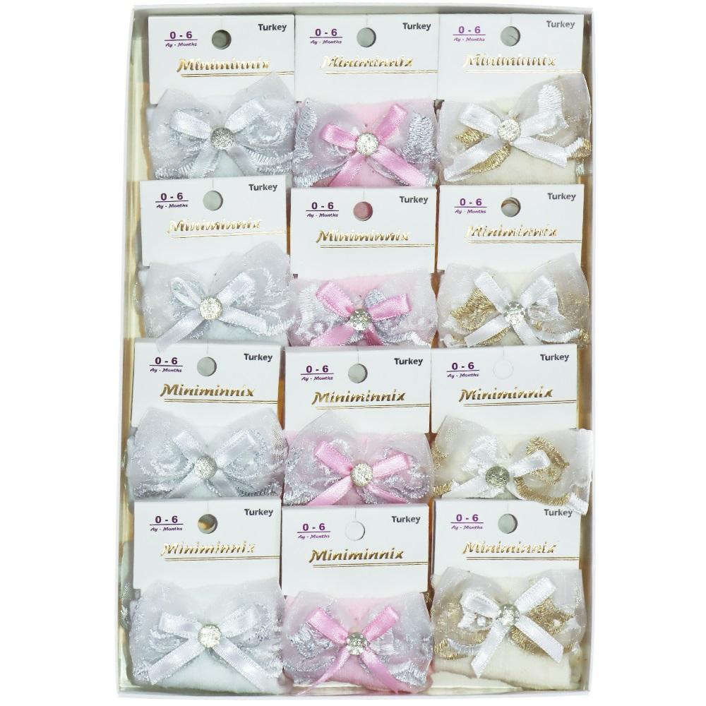 Bella Calze 3012 Aksesuarlı Bebe Çorap 0-6 AY - Karışık Renk - 0-3-6 AY