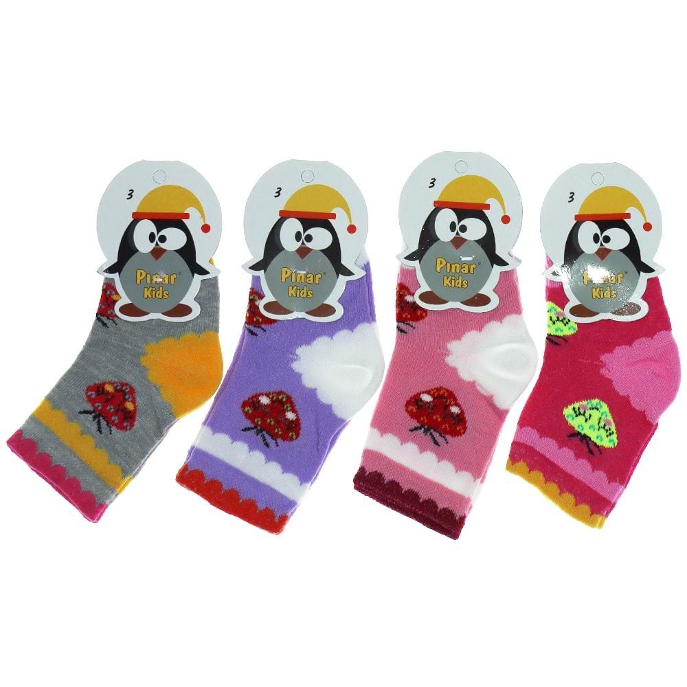 Pınar Kız Likralı Bebek Soket Çorap- Karışık Renk