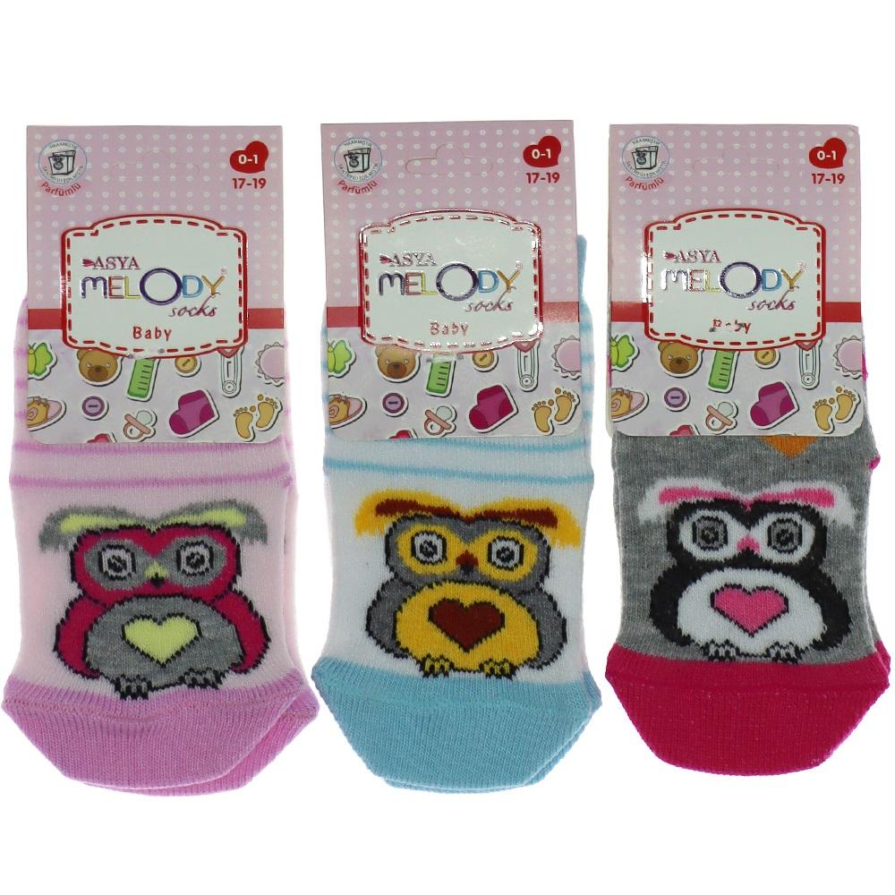 Melody Kız Likralı Bebek Penye Abs Kaymaz Soket Çorabı
