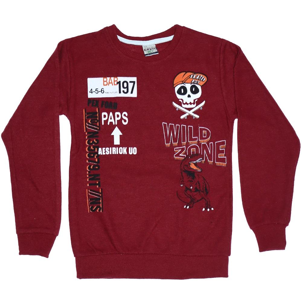 Erenbey 1533 Wild Zone Baskılı Sıfır Yaka Selanik Erkek Çocuk Sweatshirt 8-12 Yaş
