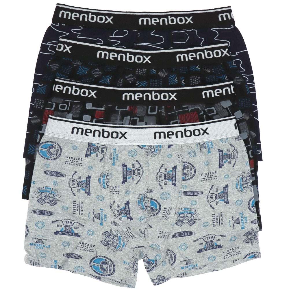 Menbox 1052 Erkek Likralı Desenli Boxer