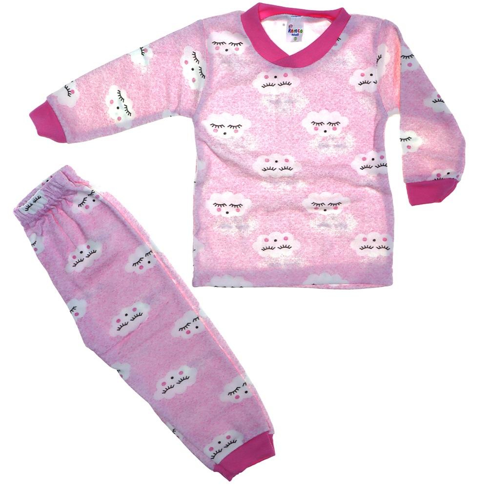 Bulut Desen Penye Pijama Takım 1-2-3 Yaş