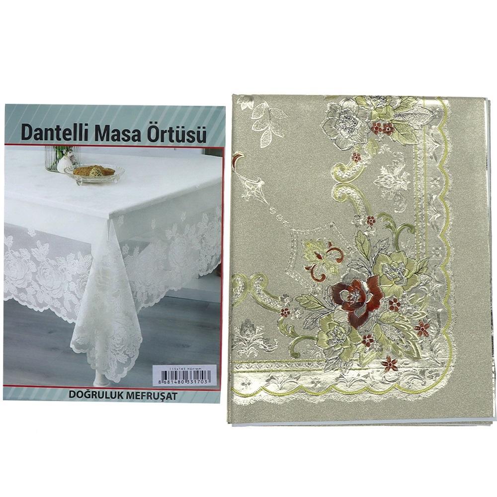 Sima Desenli Dantelli Masa Örtüsü 120x150 - Karışık Renk - 120X150 CM