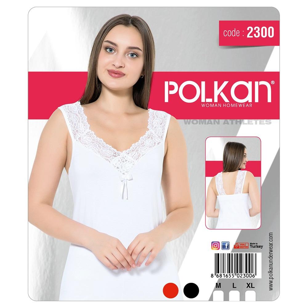 Polkan 2300 Bayan Likralı Kalın Askı Dantelli Atlet