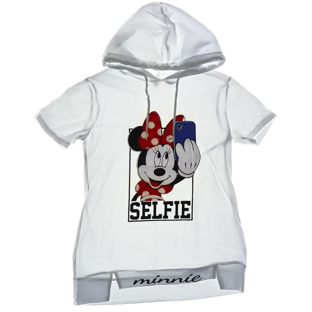 Nirvana 485 Süprem Minnie Baskılı Kız Çocuk Sweatshirt Tişört 9-12 Yaş - Beyaz - 9-12 YAŞ