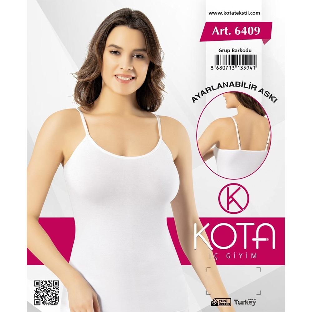 Kota 6409 Bayan Likralı İp Askılı Atlet - Siyah - 13602-Siyah-XL