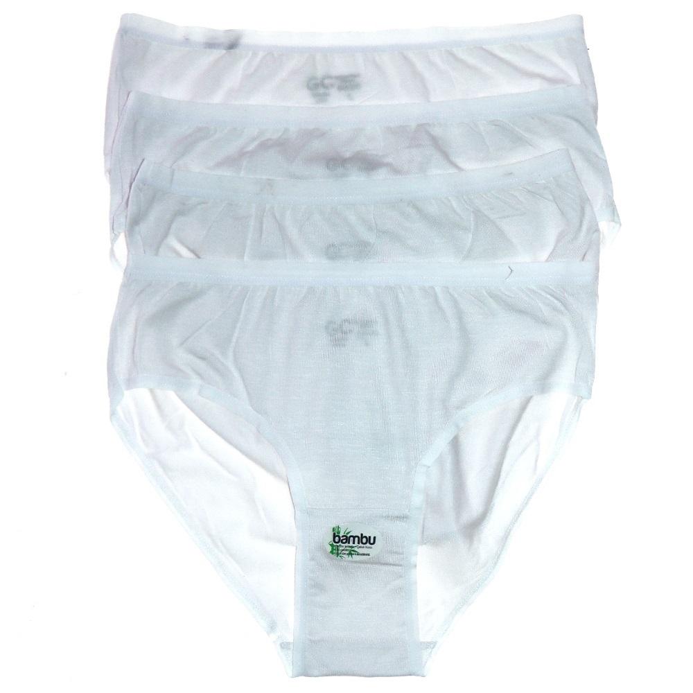 G Ç Collection Bayan Bambu Likralı Bato Külot - Beyaz - XL
