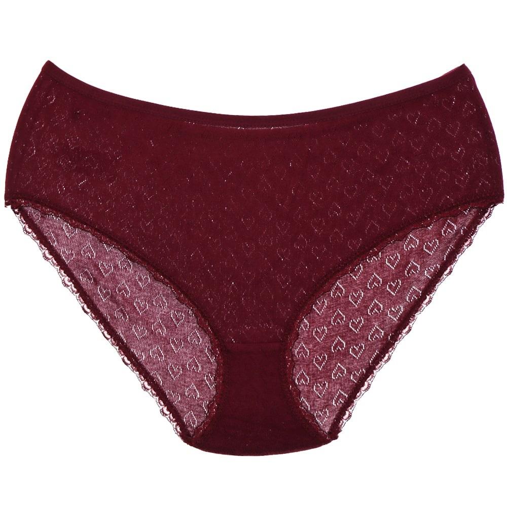 G Ç Collection Bayan Likralı Jakarlı Bato Külot - Bordo - XL