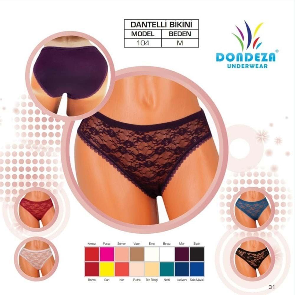 Dondeza 104 Bayan M Beden Dantelli Bikini - Nefti - STANDART