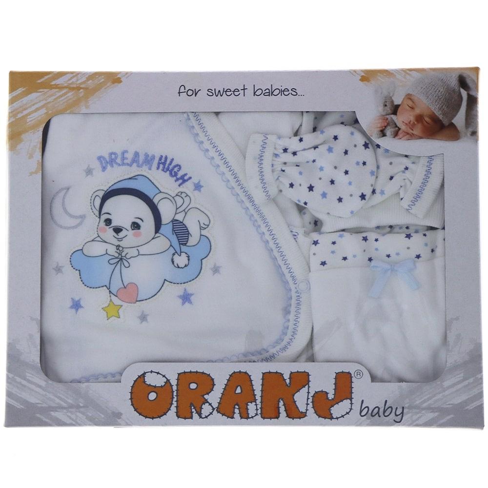 Oranj 210 Bebe Dream Hıgn Nakışlı Zıbın 5 Parça Set 0-1 Ay