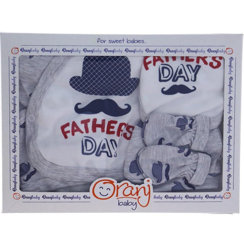 Oranj 6010 Bebe Fathers Day Baskılı Zıbın 5 Parça Set 0-1 Ay