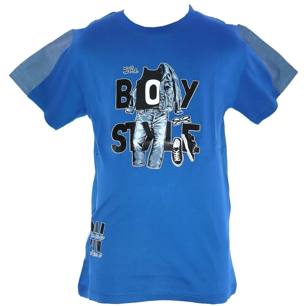 Twix 4439 Erkek Çocuk Boy Style Bas. Sıfır Yaka Penye Tişört 12-16 Yaş