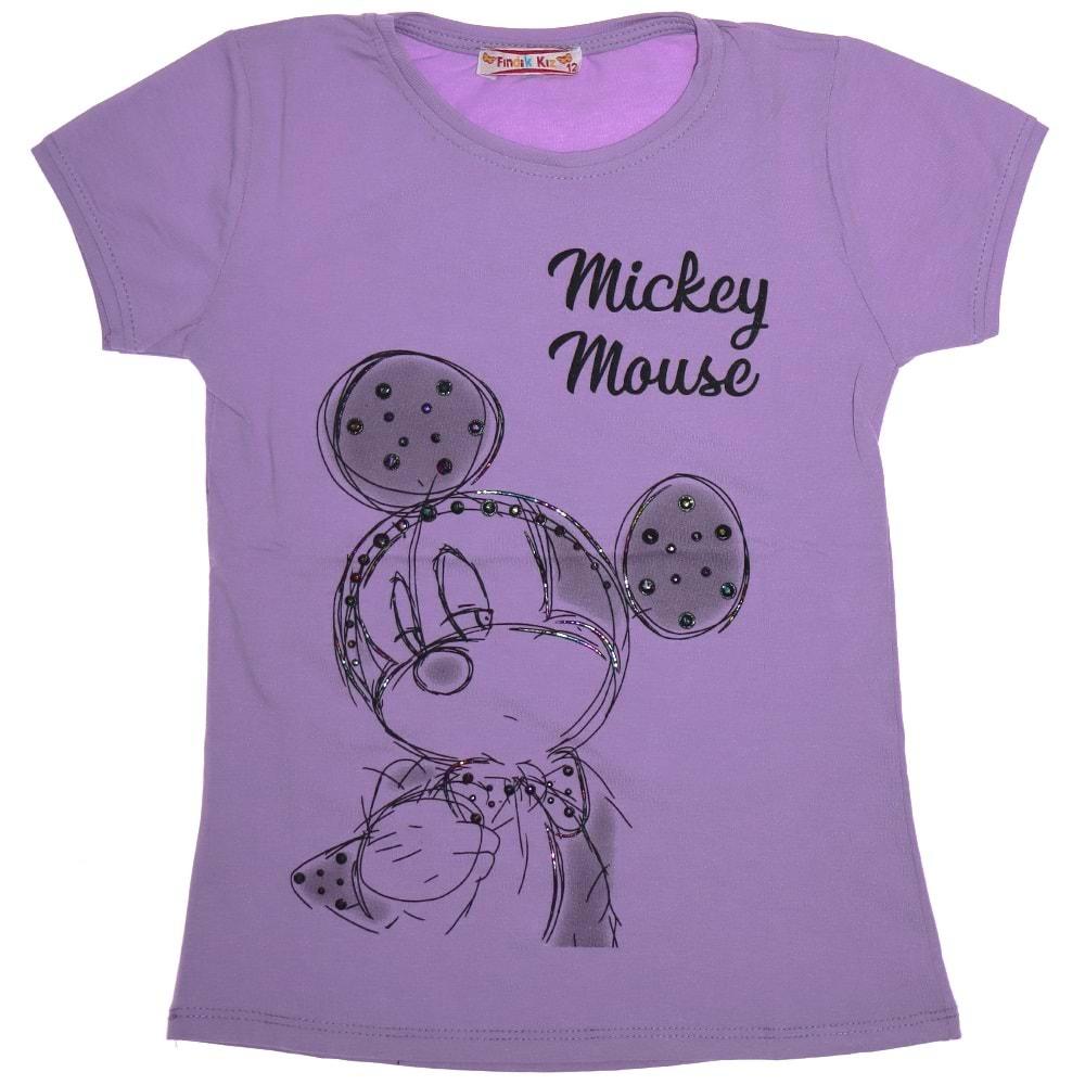Fındık Kız Kız Çocuk Mickey Mouse Baskılı Tişört 12-15 Yaş