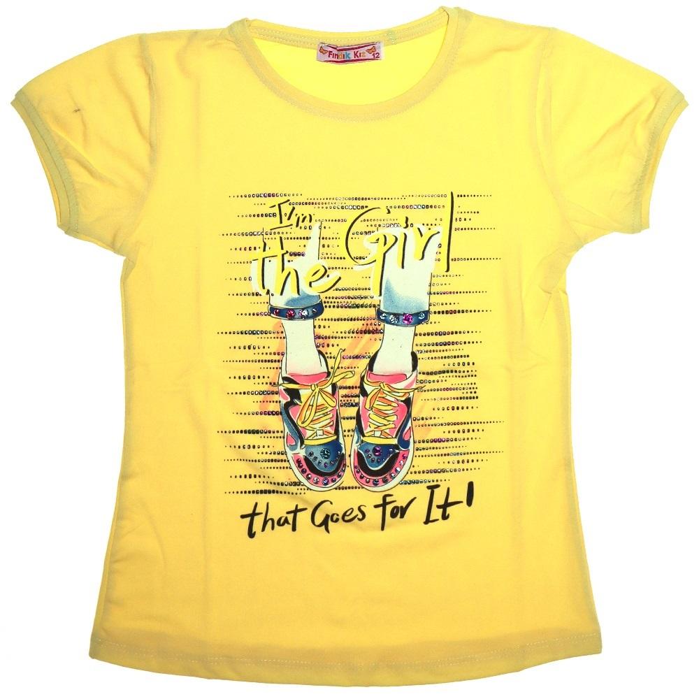 Fındık Kız Kız Çocuk Im The Girl Baskılı Tişört 12-15 Yaş - Sarı - 12-15 YAŞ