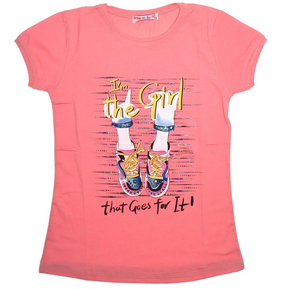 Fındık Kız Kız Çocuk Im The Girl Baskılı Tişört 12-15 Yaş