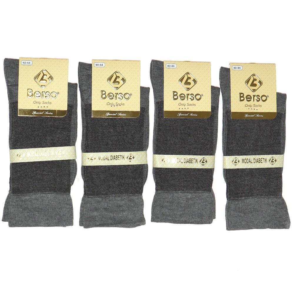 Berso 5500 Erkek Likralı Modal Diyabetik Soket Çorap - Gri