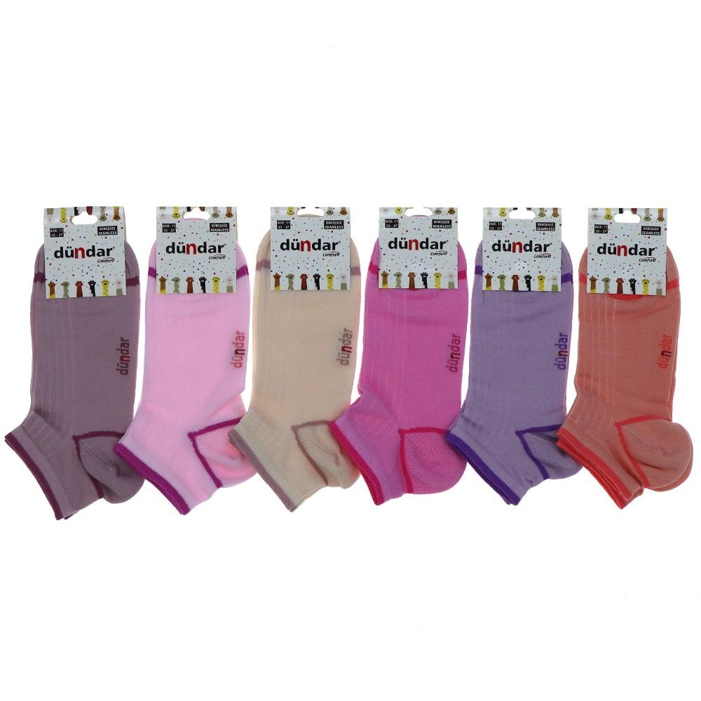Dündar 2670 Kız Çocuk Desenli Likralı Dikişsiz Comfort Patik Çorap