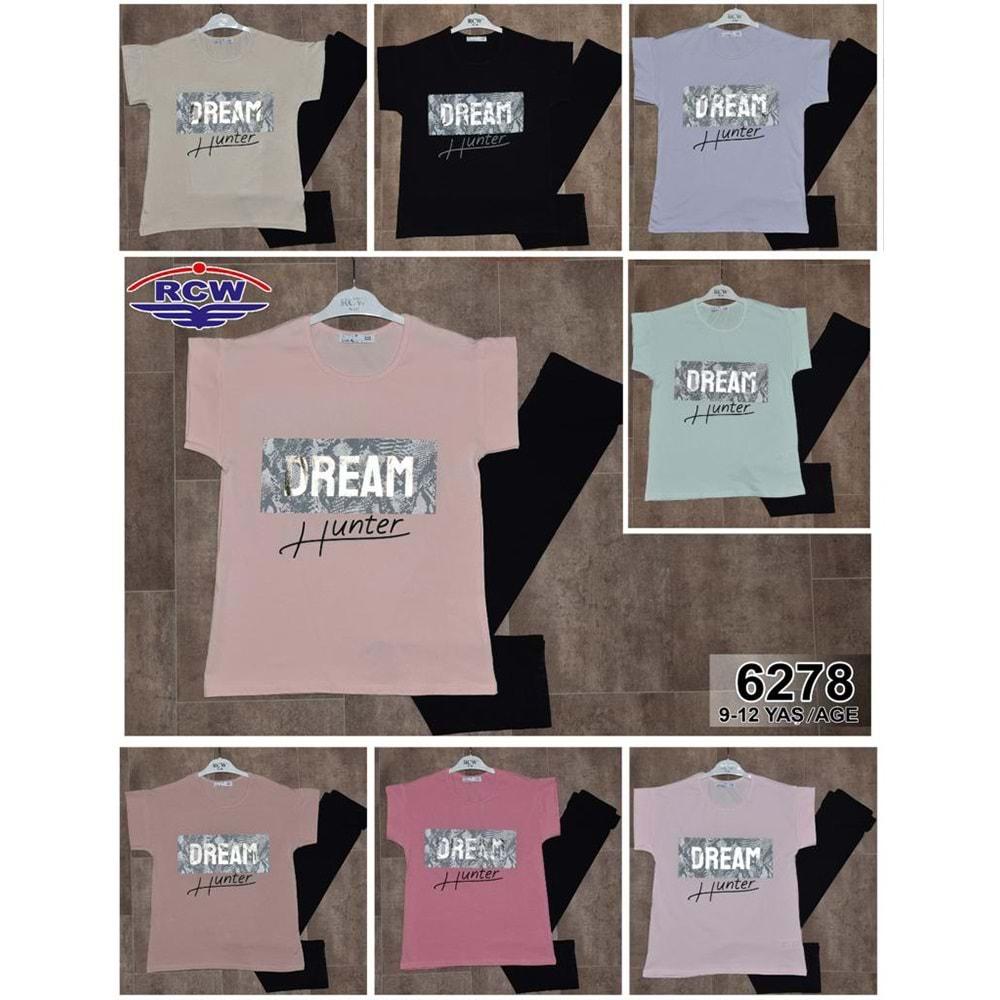 RCW Love 6278 Kız Çocuk Penye Dream Bas. Taytlı Takım 9-12 Yaş - A. Pudra - 9-12 YAŞ