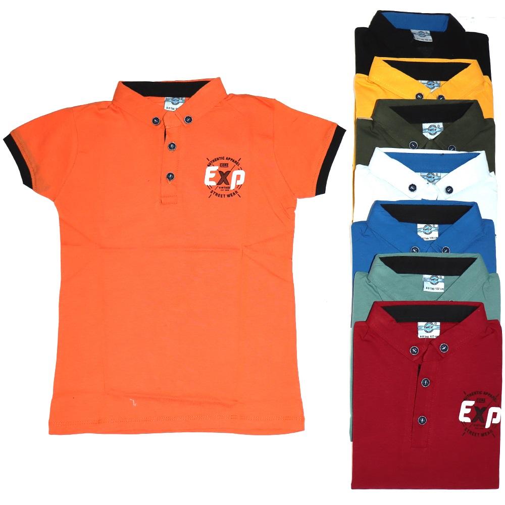Twix 8518 Erkek Çocuk Yakalı Explore Baskılı Tişört 5-8 Yaş - Bordo - 5-6-7-8 YAŞ