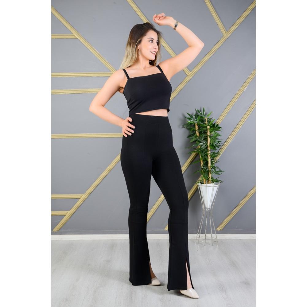Natural 599 Bayan Çelik Yırtmaçlı İspanyol Paça Tayt S-XL