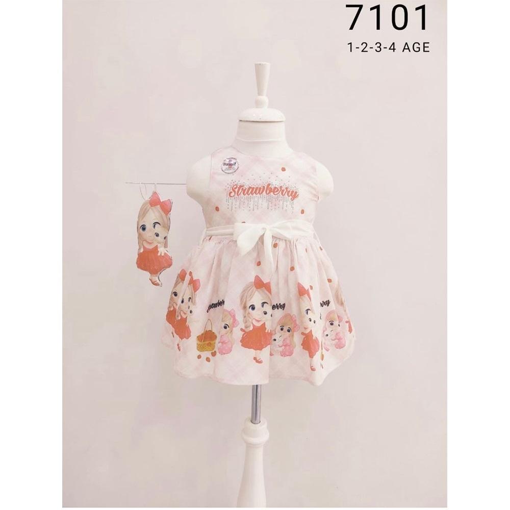Pampal 7101 Kız Çocuk Desenli Oyuncaklı Elbise 1-4 Yaş - Pembe - 1-2-3-4 YAŞ