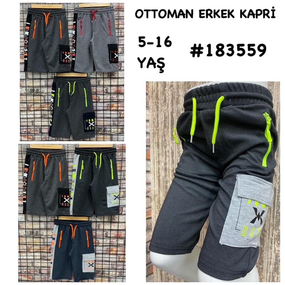 Uçar 183559-3 Erkek Çocuk Ottoman Sağ Yan Gar. Kom Fer. Bas. Kapri 13-16 Yaş - Füme - 13-16 YAŞ