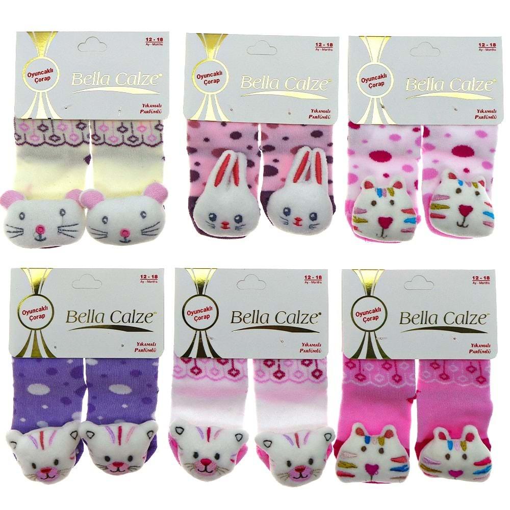 Bella Calze 3007 Bebe Likralı Yıkamalı Parfümlü Oyuncaklı Soket Çorap