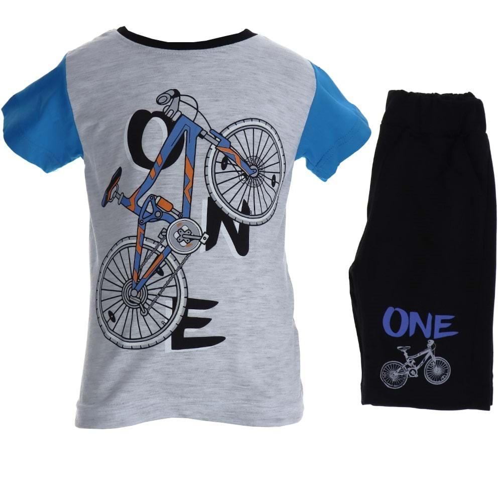 Piti 603 Erkek Çocuk Bisiklet Bas.Açık Renk Kısa kol Şortlu Takım 3-6 Yaş