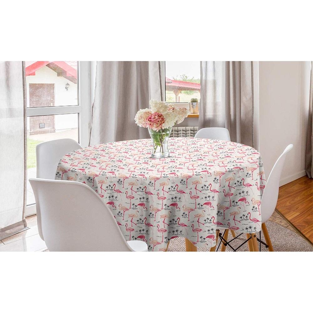 Sima Desenli Elyafı Hazır Lüx Yuvarlak Masa Örtüsü 140 CM
