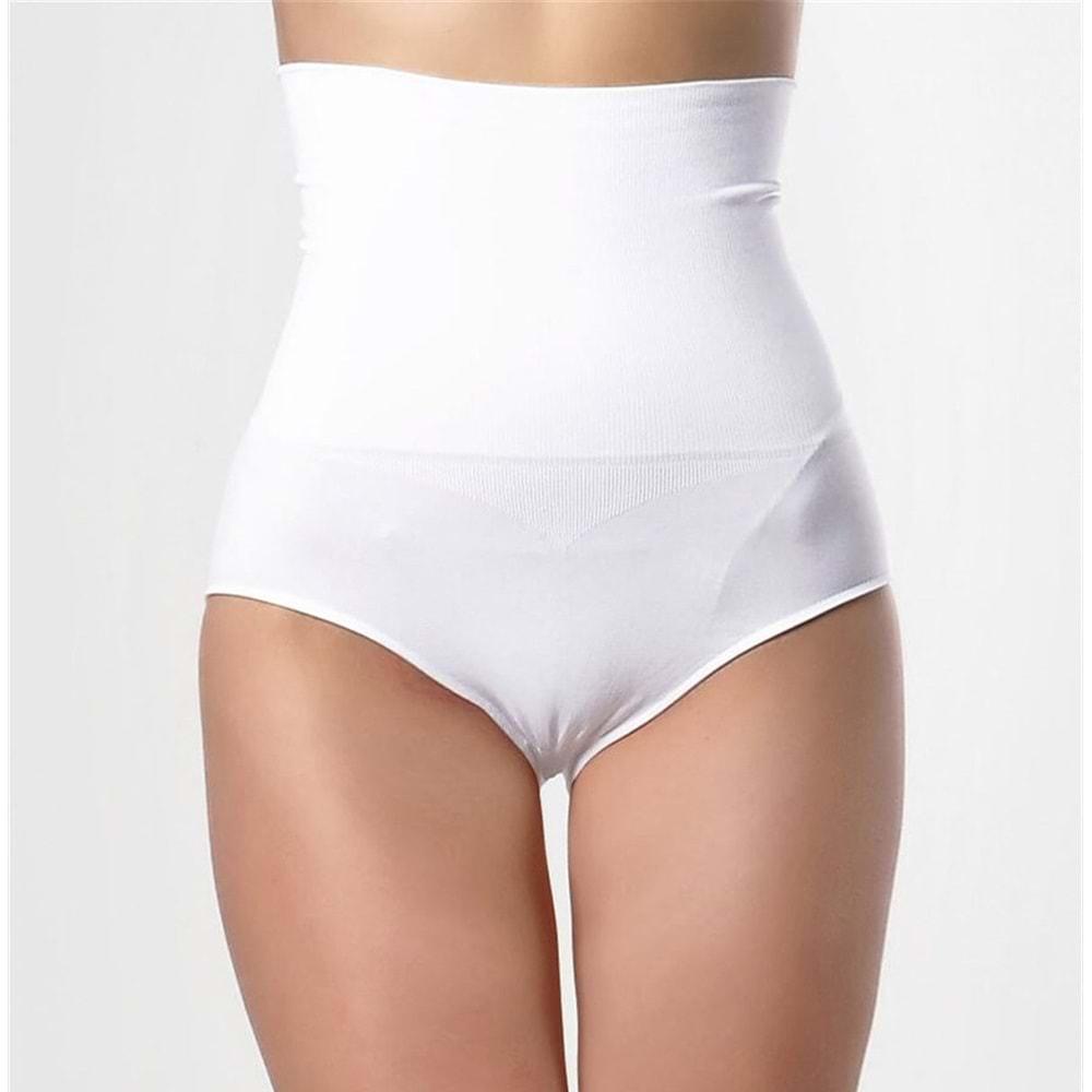 Nbb 2465 Bayan Yüksek Belli Külot Korse S-XL - Beyaz - S