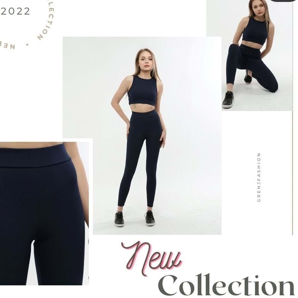 New Model 0510 Bayan Fitilli Tayt S-XL - Siyah - S-M-L-XL