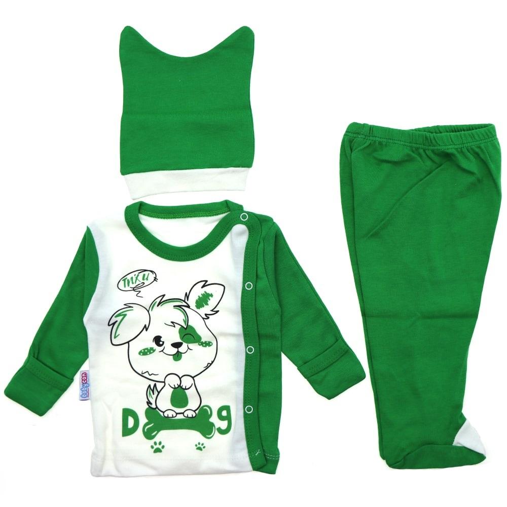 Baby Can 9229 Bebe Sevimli Köpek Bas. Bereli 3 Parça Zıbın Takım 0-3 Ay