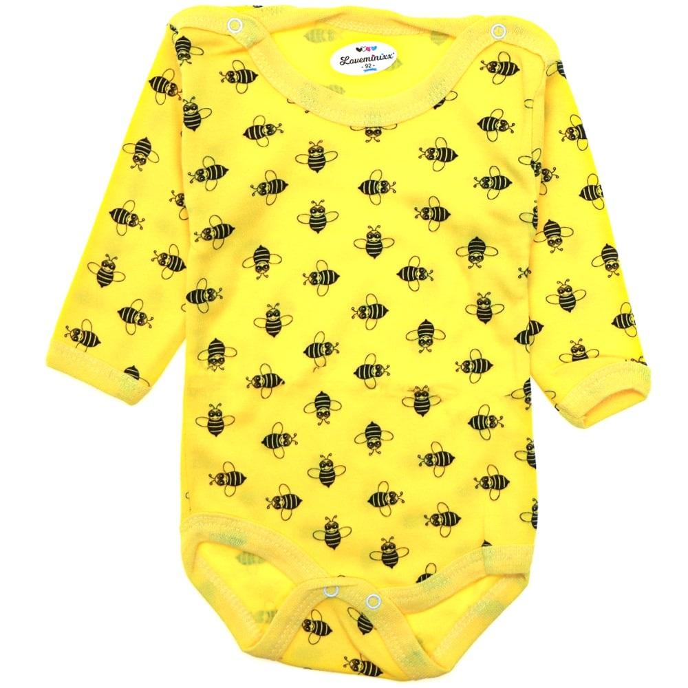 Loveminixx 1057 Çocuk Arılı Uzun Kol Çıtçıtlı Badi 0-3-6 Ay