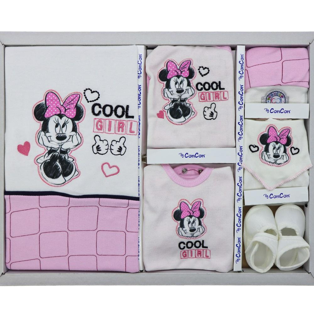 CC-10031 Mickey Ve Minnie Cool Nakışlı 10 Parça Lüx Zıbın Set 0-3 Ay