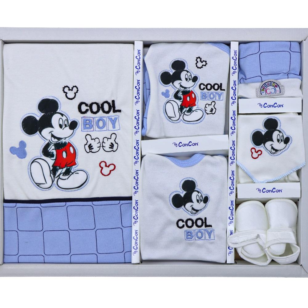 CC-10031 Mickey Ve Minnie Cool Nakışlı 10 Parça Lüx Zıbın Set 0-3 Ay