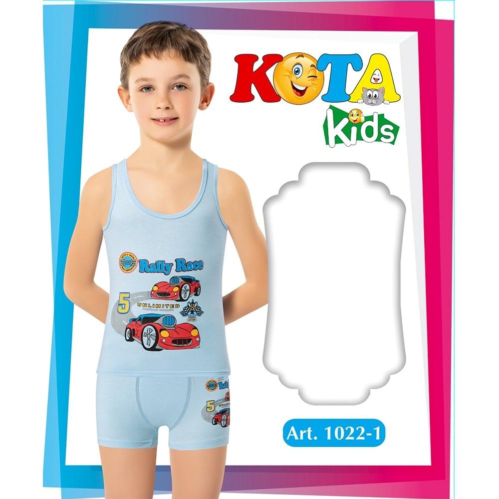 Kota Kids 1022-1 Çocuk Baskılı Atlet Şortlu Takım