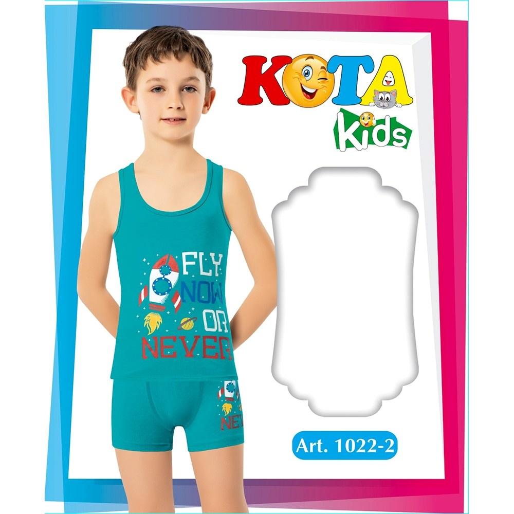 Kota Kids 1022-2 Çocuk Baskılı Atlet Şortlu Takım