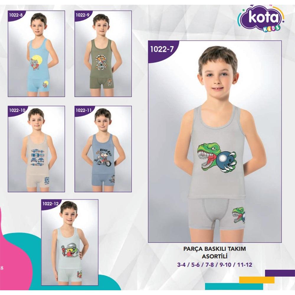 Kota Kids 1022 Çocuk Baskılı Atlet Şortlu Takım