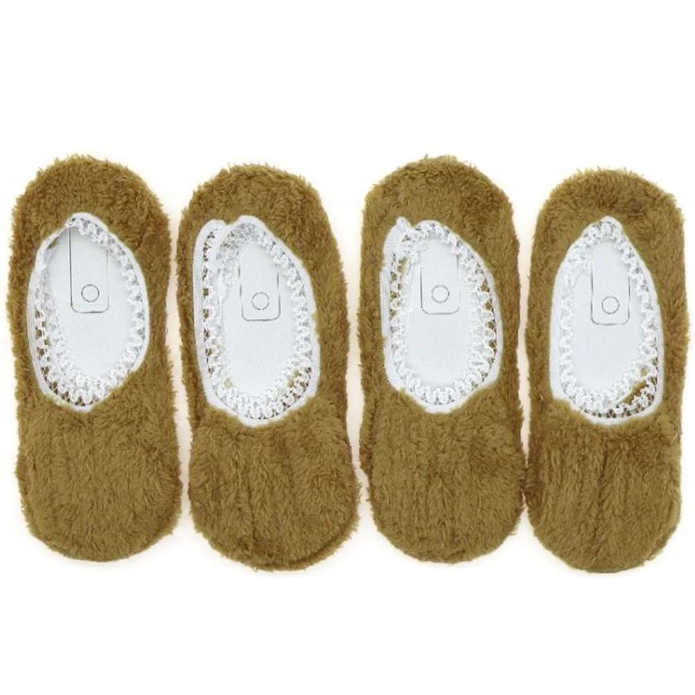 G.D.M Kız Çocuk Peluş Uyku Babet Çorap