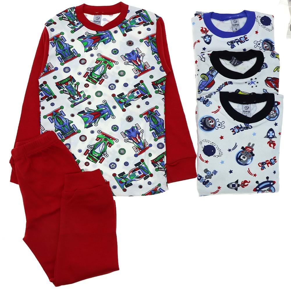 Gupse Erkek Çocuk Desenli Penye Pijama Takımı 4-6 Yaş