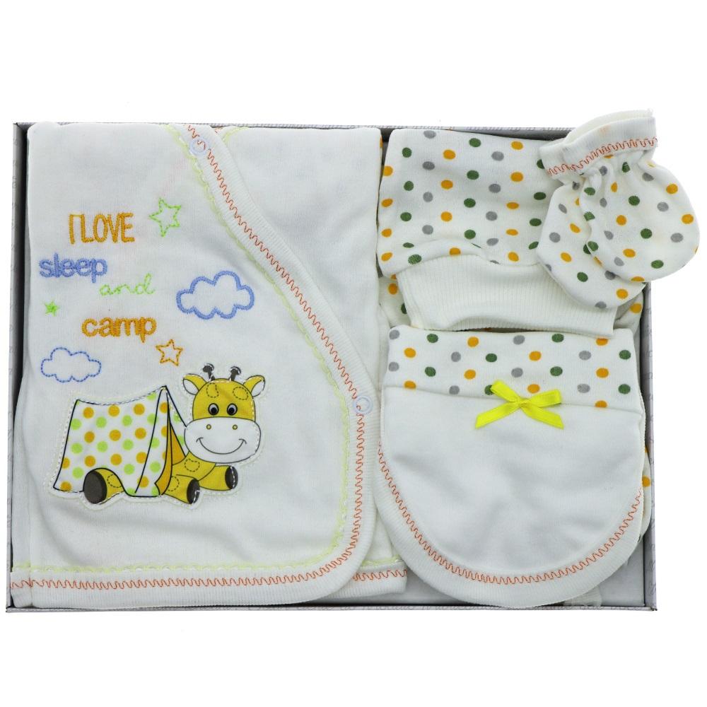 Hopipop 305 I love Camp Zürafa Nakış 5 Parça Zıbın Seti 0-3 Ay