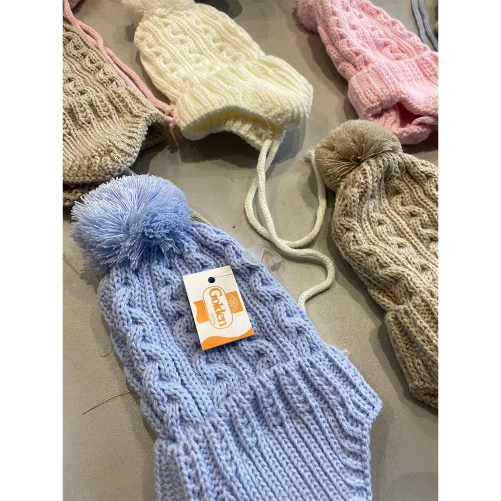 Golden 0946 Bebe Triko Çift Ponponlu Bere 0-1 Yaş