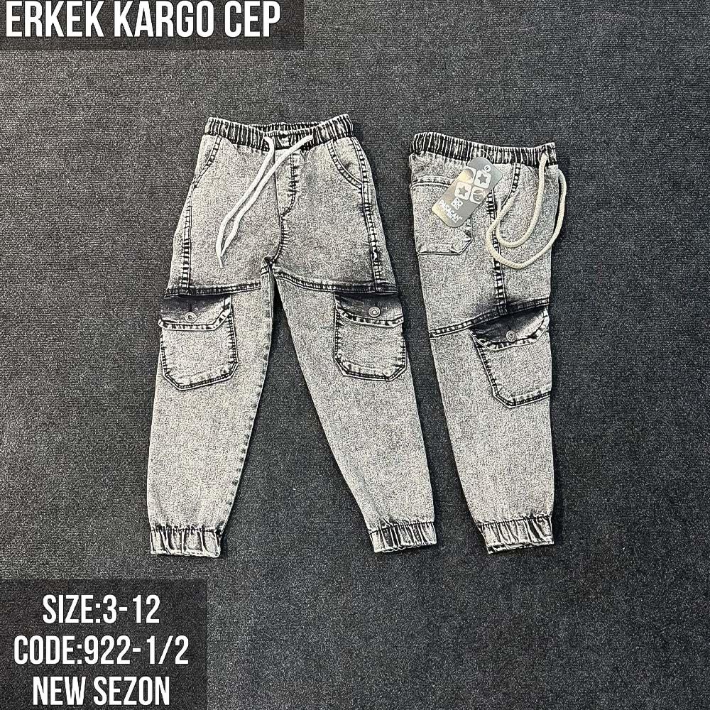 Paşacan 922-1 Erkek Çocuk Rock Kargo Pıece Kot Pantolon 3-7 Yaş