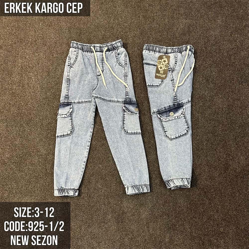 Paşacan 925-2 Erkek Çocuk Rock Kargo Pıece Kot Pantolon 8-12 Yaş