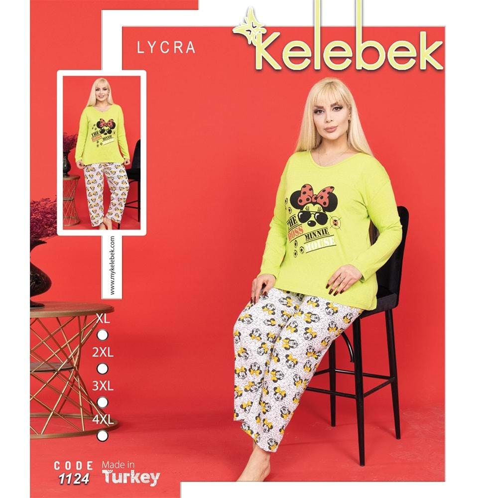 MY Kelebek 1124 Bayan Battal Penye Pijama Takımı XL-4XL