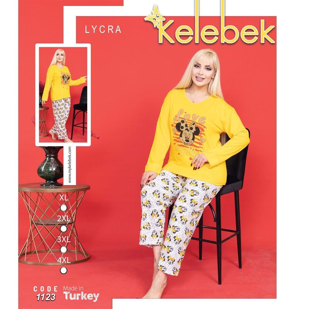 MY Kelebek 1123 Bayan Battal Penye Pijama Takımı XL-4XL