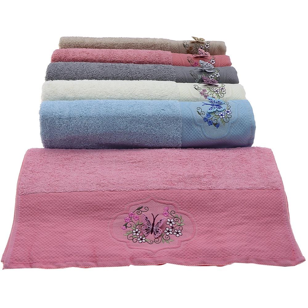 Yoncagül 50x90cm 3 D Bukle Nakışlı El -Yüz Havlusu