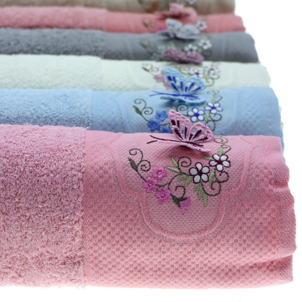 Yoncagül 50x90cm 3 D Bukle Nakışlı El -Yüz Havlusu