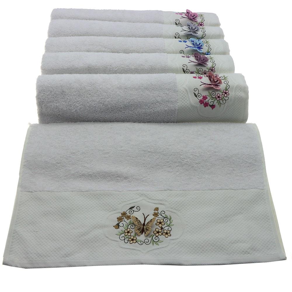 Yoncagül 50x90cm 3 D Bukle Nakışlı El -Yüz Havlusu